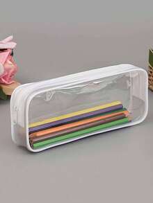 Bộ 2 hộp bút trong suốt mùa hè, hộp bút trong suốt có khóa kéo PVC chống nước, túi đựng đồ trang điểm, hoàn hảo cho mùa hè, tựu trường, Ngày Nhà giáo, tốt nghiệp, sinh nhật, hành lang - Nhiều màu - Xem 10