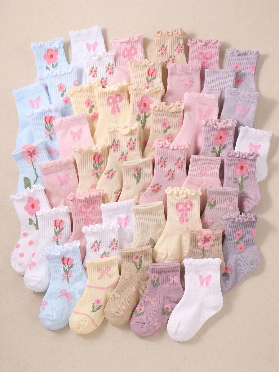 10/5 Pairs Pink Series Baby Socks, Toddler Socks, Infant Socks ...