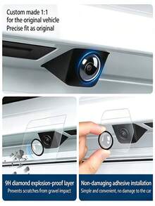 5 PIEZAS/8 PIEZAS/10 PIEZAS Protector de Cámara Panorámica 360° para Coche, Película Protectora de Lente de Cámara de Reversa, Protector de Lente de Coche a Prueba de Polvo Anti-Rayaduras Anti-Colisión, Alta Definición Alta Transparencia, Ajuste Universal para Todos los Modelos de Coche - Talla única para todos - Ver 3