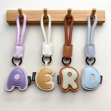 1pc PU Leather 3D 26 Letters Keychain Pendant Ornament, Women's Fashion Bag Backpack Charm With Round Ring Buckle - Suitable For Valentine's Day Gift Or Decoration - Multicolor - View 4