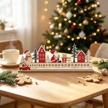 1 pieza Decoración de Cuenta Regresiva Navideña, Diseño de Papá Noel, Muñeco de Nieve, Árbol de Navidad y Coche Rojo, Adecuado para Decoración de Fiesta en el Hogar, Decoración de Sala de Fiesta de Invierno, Letrero de Llegada de Navidad, Regalo de Navidad - Ver 2