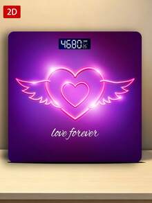 1件 LED 顯示電子秤,Love Forever 浴室秤,裝飾性稱重平台,適合長期使用,滿足居家稱重需求,最大承重 400lbs/180kg,溫度偵測,使用 AAA 電池(不含) - 彩色 - 查看 3