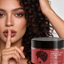 Moroccan Argan Oil Curl Styling Mud, Curl Defining Mud, Enhances Hair Shine And Volume, Suitable For Curly And Wavy Hair. Nourishing Deep Care Styling Cream, Unisex - Full Size - View 6