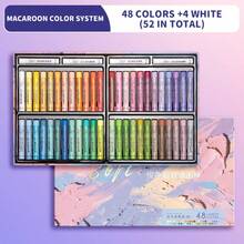 48 Colors Soft Oil Pastels Set, Macaron Crayons With Paper & Scraper, DIY Art Supplies For Kids, Drawing & Coloring, First Day Of School - Multicolor - View 12