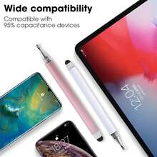 Universal 2-In-1 Digital Stylus Pen For Tablet Drawing & Phone Use, Compatible With Capacitive Touch Screens Portable Essential Smart Pencil Accessory Tool Touchscreen Pen - Rose Gold - View 3