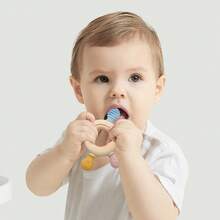 6-Point Teething Boat Steering Wheel Teether For Baby, Silicone And Beech Wood Teething Toy For Infant Teething Period - Multicolor - View 5