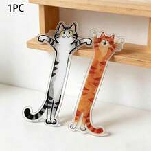 1PC Cat-Shaped Bookmark With Kitten - High-Transparency Acrylic Page Marker Suitable For Book Lovers, Cat-Themed Gift For Readers, Bookmark For Books, Journals, Planners - Multicolor - View 1