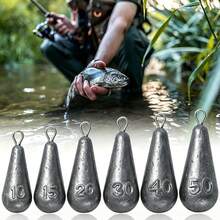 10pcs Water Drop Hanging Ring Lead Sinkers, Quick Bite Lead, Calibrated Lead, Hanging Ring Fishing Sinkers - Grey - View 7