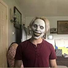 1pc Halloween Mask, Scary White Face Demon, Escape Room Haunted House Prank Cosplay Party Prop - 1pc Monkey Mask - View 2