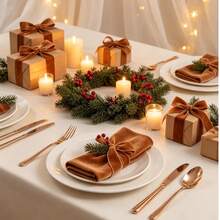 Flocked Ribbon Christmas Ribbon For Gift Wrapping, Christmas Tree Decorations, Wreath Decorations, Christmas Stocking Decorations, Flocked Satin Ribbon Bows 3/4 Inch X 10 Yards (Multiple Sizes Available) With Paper Spool For Easy Storage - Brown Size 10 - View 5