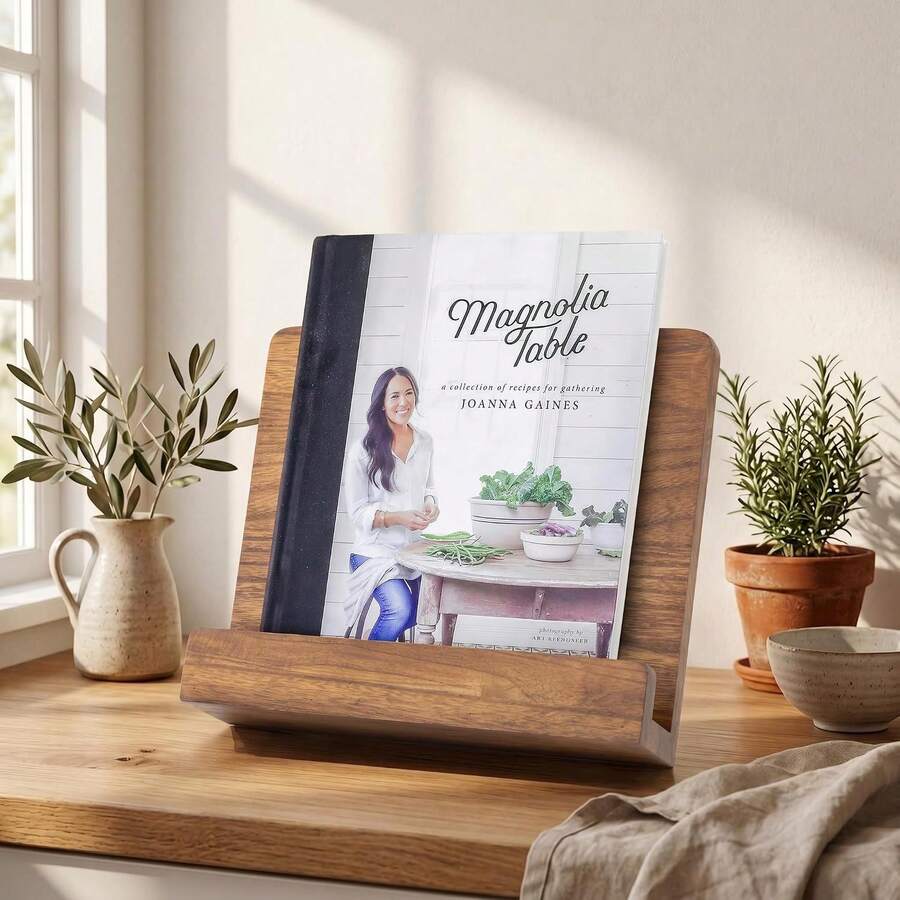Beautiful Cookbook Stand For Your Kitchen Counter - Solid Wood Stand Easily Keeps Cook Or Recipe Books Open For Convenient Cooking - Perfectly Fits Your /Tablet And Enhances Any Kitchen Deco - Multicolor - View 1