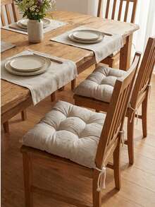 Made In Turkey Cushion 40*40 For Office & Garden & Kitchen Soft With Tie - Apricot - View 3