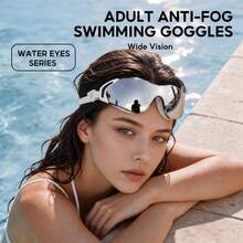 Unisex Anti-Fog Wide View Swimming Goggles For Adults, Silver - Multicolor - View 1