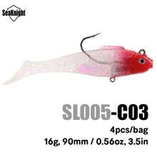 SeaKnight SL005 Realistic Swimming Soft Bait, 90mm 16g Scented Minnow Lure With 3D Realistic Eyes, Suitable For Jig Head, Wacky, Texas And Dropshot Rigs, Freshwater And Saltwater Universal, For Bass, Trout And Other Carnivorous Fish - Multicolor - View 12