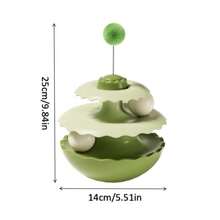 1pc Automatic Cat Teaser Toy, Wobble Rotating Disc Boredom Buster For Kittens, Interactive Puzzle Toy - Multicolor - View 5