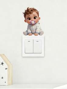 1pc, Multi-Style, Children's Room Cartoon Decorative Wall Sticker, Children's Early Education Educational, Children Reading Together, Reading And Learning, Big Tree Letters, Baby Switch Sticker, PVC Self-Adhesive Removable Wall Sticker, Suitable For Bedroom, Living Room, Study, Classroom, Nursery, Home Wall Decoration, Etc. - Multicolor - View 11