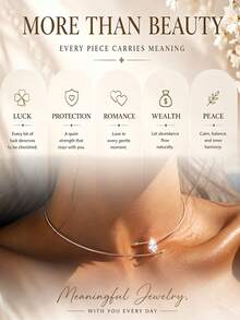 1件裝水鑽開領項鍊，日常個性化百搭項鍊 - 銀色 - 查看 6