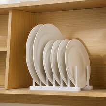 1pc Dish Rack, Cabinet Draining Storage Rack, Cabinet Space-Saving, Suitable For Plates, Cups, Pots, Lids, Bowls And Cutting Boards, Kitchen Cabinet And Countertop Storage - Multicolor - View 4