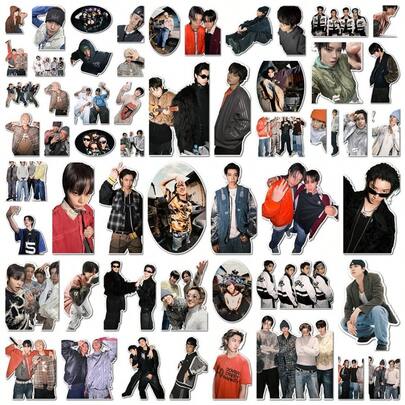 LNGSHOT Boy Group Sticker, Wu Lü, Liu Lie, Yu Zhen, Louis Member Photo Decorative Stickers, Jay Park New Boy Group LNGSHOT Waterproof Stickers, Ins Style Fan Diary Accessories, Jay Park New Boy Group LNGSHOT Member Stickers Wu Lü, Liu Lie, Yu Zhen, Louis High-Definition Portrait Stickers, Waterproof And Durable, Suitable For Diary, Phone Case, Luggage, Water Bottle DIY Decoration, Student Fan Support Collection Gift, Birthday Gift, Easter Gift, Halloween Gift, Christmas Gift, Party Gift