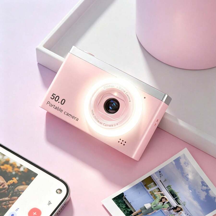 便攜式復古迷你 CCD 數位相機，1080P HD 影片錄製，大螢幕輕巧口袋相機，適合學生旅行 Vlog 與日常攝影，內建 700mAh 電池