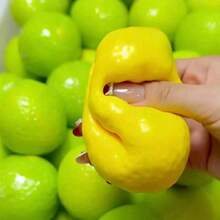 Handmade Crispy Color-Changing Lemon Stress Ball Squeeze Toy, Crunchy Sound Fingertip Toy, ASMR Sensory Stress Relief Toy, DIY Sensory Toy, Realistic Tofu Shaped Stress Relief Squeeze Ball, Portable Pocket Relaxation Toy - Multicolor - View 8