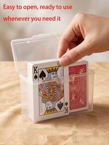 Portable Card Storage Box With Buckle Transparent Poker Card Storage Box Unisex Lightweight Tabletop Game Card Deck Box Suitable For Home, Christmas, Halloween, Thanksgiving Gifts, Room Decor, Back To School, Dorm, Travel Essential Accessories - Multicolor - View 9