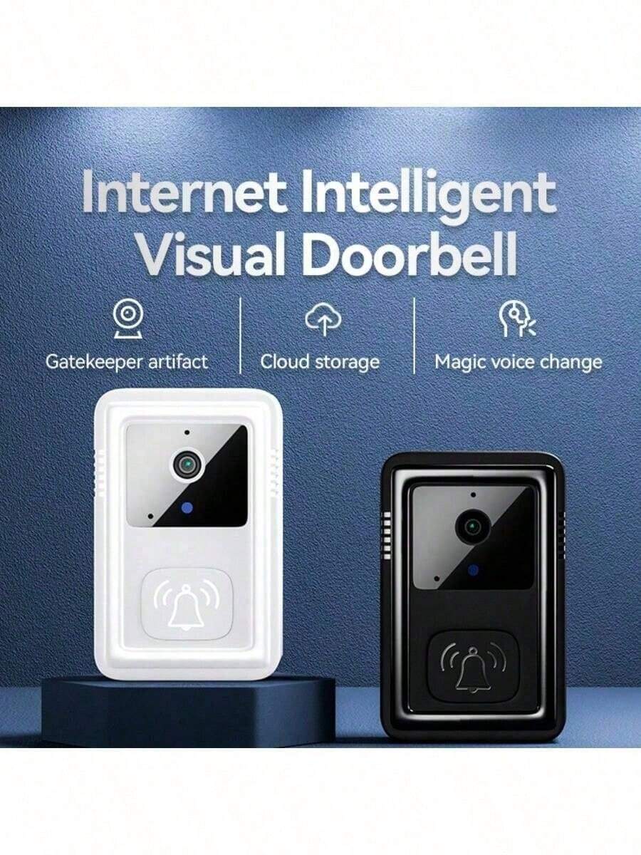 400mAh Battery Capacity Smart Video Doorbell With Camera, HD Camera, Wide Angle Lens, Smart Voice Intercom, Wi-Fi, Built-In Speaker, Two-Way Voice Intercom, Real-Time Alert, App Control