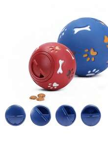 Paw & Bone Print Pet Treat Dispenser Ball, Adjustable Food Release Size, Slow Feeding Anti-Gulping, Interactive Puzzle Toy For Dogs And Cats, Home Boredom Relief & Training Supplies - Multicolor - View 6