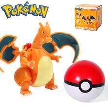pokemon 兒童可變形寶可夢噴火龍怪獸球互動玩具，可變形口袋妖怪動作公仔，兒童動漫收藏模型，適合男孩女孩的節日生日禮物 - -Charizard - 查看 3