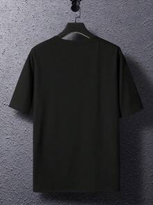 Men's T-Shirt With A Round Neck, Comfortable And Printed, Short-Sleeved And With An Exquisite Urban Style, Suitable For Wear In Spring And Summer, Off - 黑色 - 查看 2