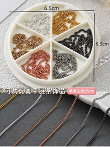 Multi Color Assorted Metal Chains In 6 Compartment Box DIY Jewelry Making Chain Accessories For Handmade Necklace Bracelet - Multicolor - View 12