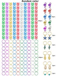 220件海洋風珍珠、貝殼、海星與貝殼設計髮圈－多形狀可調節髮帶，波希米亞海灘風女性編髮飾品 - 彩色 - 查看 3