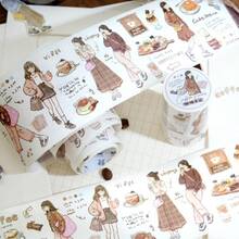 1 Roll Die-Cut Easy-Tear Paper Washi Tape, Ins Artistic Pattern No-Cut Detail, Scrapbook Border Background Color DIY Collage Decorative Tape, Scrapbook Material Stickers, Korean Style Customized Stickers, Diary Decoration Supplies - A - View 4