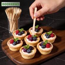 98pcs Disposable Wooden Fruit Forks, Mini (8.5cm/3.34inch) And Regular (14cm/5.51inch) Sizes Available, Appetizer Dessert Cocktail Tasting Forks, Natural Wood Color Party Wedding Afternoon Tea Wooden Forks - Natural Wood Color - View 5