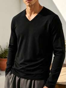 ALTZTAR Men's V-Neck Long Sleeve T-Shirt 2pcs - Multicolor - View 4