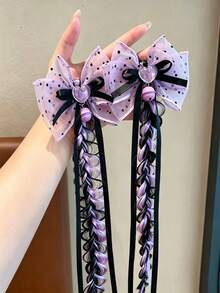 1 Pair Macaron Color-Block Twisted Hair Braids, Suitable For Girls Kids ...