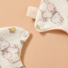Yue Ye 3pcs/Pack Baby Pure Cotton Thickened Bibs, Baby Bibs, Drool Cloths, Cartoon Pattern, Reversible, Baby's Halloween Gift - Multicolor - View 7