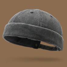 1pc Women's Brimless Sailor Hat, Vintage Rimless Felt Baseball Cap, Unisex Breathable Adjustable Hip Hop Hat For Spring/Autumn Outdoor Sports - Solid Color Brimless Hip-hop Cap - View 5