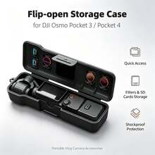 Shockproof Protective Storage Case For D JI Osmo Pocket 3, Portable Dustproof Drop-Proof Carry Box Equipped With Wrist Strap, Compact Accessory Organizer Bag For Handheld Gimbal Camera & Attachments - View 2