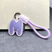 1pc PU Leather 3D 26 Letters A-Z Keychain Pendant, Fashionable Bag Charm For Women, Suitable As Valentine's Day Gift Or Decoration - Multicolor - View 23