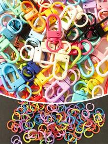110/220/550/990pcs Women's Multi-Color Keychain Accessories Set, Includes Keychain Rings And Connectors, DIY Keychain Decoration, Car Accessories, Bag Charms, Cute Gothic Y2K Style, Christmas Gift, Gift For Mother, Father, Graduation Season And Teacher - Keychain Split Ring Set - View 2