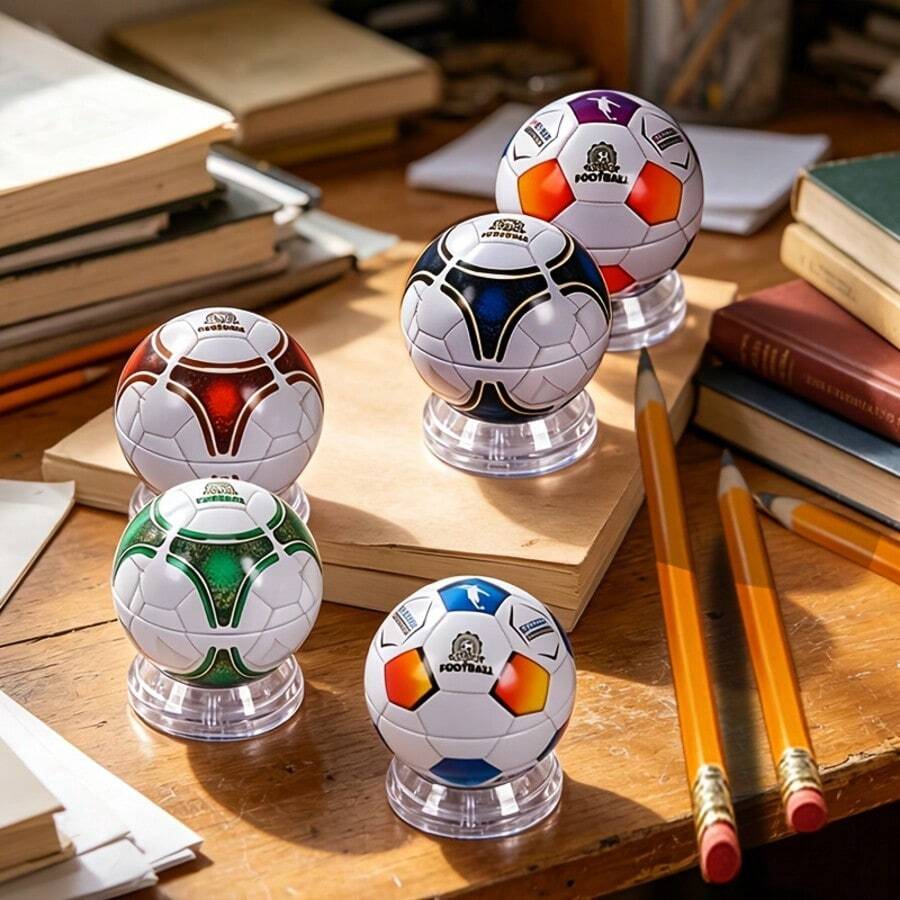 1個可愛足球造型手動鉛筆削筆器(附蓋),3孔設計適用多種鉛筆尺寸,隨機顏色非電動削筆器,輕巧便攜,教室、辦公室與居家必備文具,生日與開學完美禮物,中國製造 - 多色款式隨機 - 查看 1
