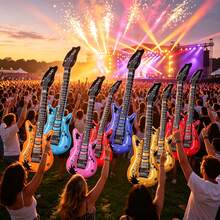 1/2/3/4/5/6/8/10 Set Inflatable Guitar, Rock Party Decoration, Atmosphere Creator. Adult Inflatable Guitar, Inflatable Guitar Prop, Wedding & Photo Backdrop Prop, Birthday Party Decoration, Home Decor, Party Supplies, Guitar Theme Gift, Christmas Gift For Men And Women - 55 cm - View 3