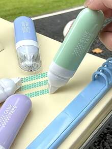 1件/4件莫蘭迪可擦拭點膠筆，菱形膠帶，美學膠帶跑者，適用於學生日記、筆記、返校季、剪貼簿 - 彩色 - 查看 5