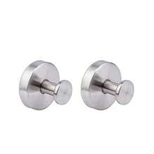 2Pcs Stainless Steel Suction Cup Hooks – Heavy Duty No Drill Bathroom Towel Hooks, Removable & Reusable Wall Hangers For Shower, Kitchen, Glass Door & Closet Organization (Black 2 Packs & Silver 2 Packs) - Silver - View 13
