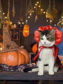1pc/Set Halloween Pet Dog Bat Costume Cape, Funny Holiday Outfit For Cats And Dogs - Multicolor - View 7