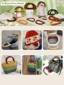 2pcs/8pcs D-Shaped Wallet Handle Replacement Parts, 4 Colors Durable Plastic Handmade Handles For Crafts, Wallet Making, DIY Wallet, Beach Bag, Crochet Bag And Straw Bag Making - A - View 2