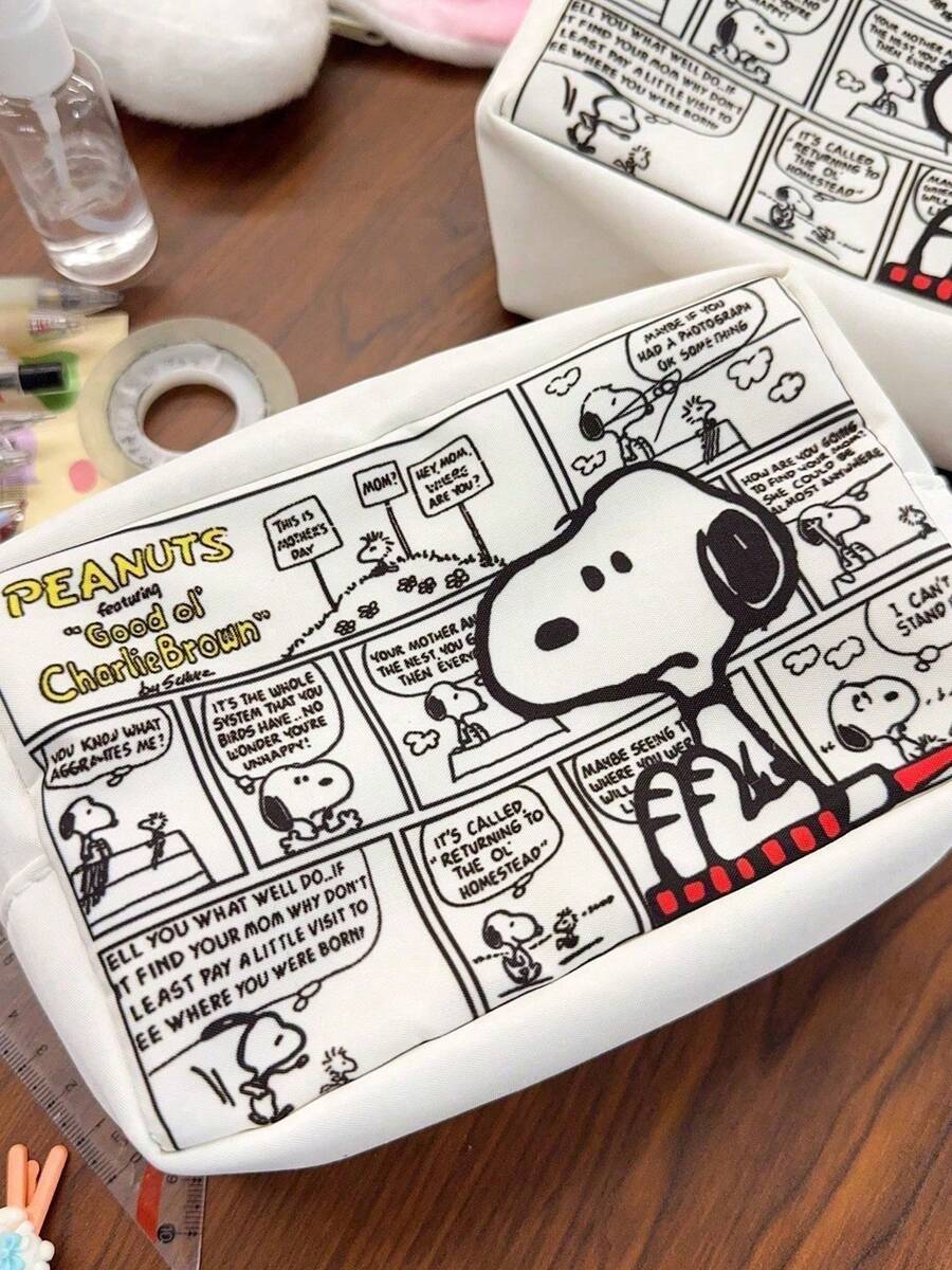 SNOOPY 1 قطعة حقيبة تخزين جديدة بسعة كبيرة 2026، صندوق تخزين عرض مجموعة الطلاب، هدية هالوين، الخيار الأفضل لهدايا القرطاسية - متعدد الألوان - مشاهدة 1