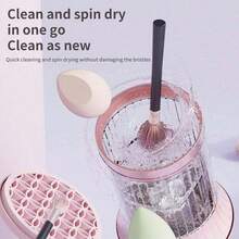 Makeup Brush Cleaner, 2-In-1 Electric Makeup Brush Cleaner & Dryer, Waterproof Design, With Storage Rack, Suitable For All Types Of Makeup Brush Sets, Eyeshadow Brushes And Blush Brushes - Perfect Christmas Gift For Women - Multicolor - View 12