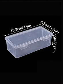 1/2pcs Rectangular PP Plastic Box, Deep Tool Storage, Nail File, Nail Brush, Light Therapy Pen Sponge Eraser Storage Box, Portable Transparent Long Box, Rectangular Jewelry Storage Box, Nail Art Storage Box - Multicolor - View 9